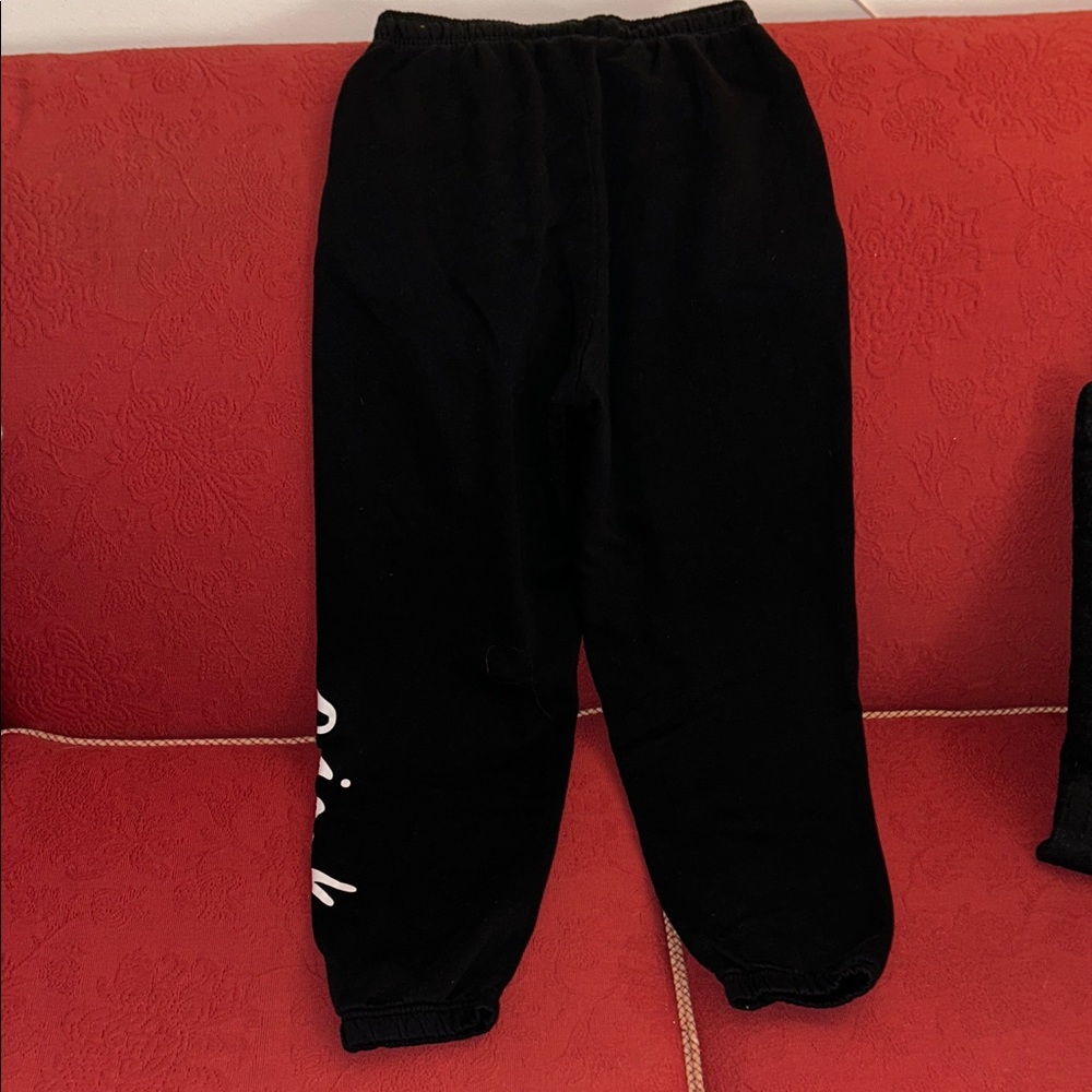 PINK Victoria's Secret Black Sweatpants, Size Small - Picture 5 of 5